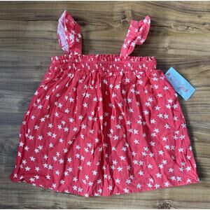Cat & Jack Girls’s Red‎ And White Stars Tank Top Sleeveless Shirt Size M 8 NWT